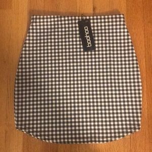 Checker print mini skirt